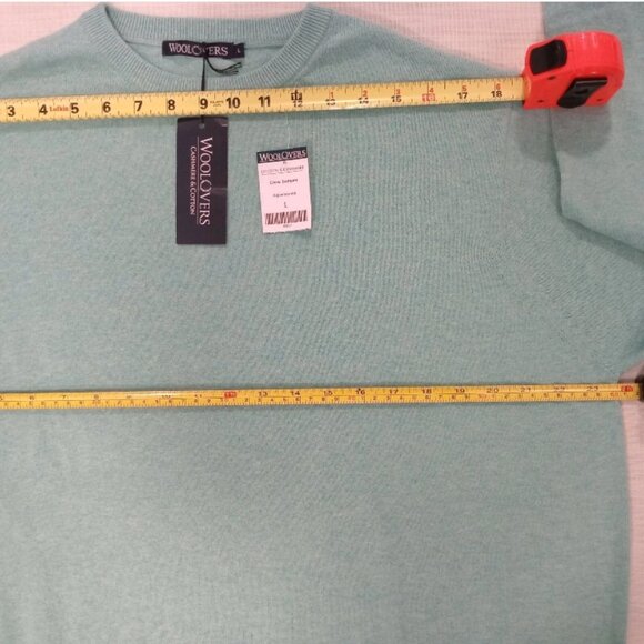 NWT Women's Cashmere Sweater Aquamarine Preppy Minimalist Pullover MSRP 111$  L - Picture 2 of 6